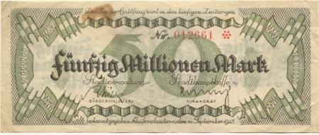 Kaiserslautern - Stadt - 10.9.1923 - 1.4.1924 - 50 Millionen Mark 