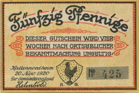 Kaltennordheim - Gemeinde - 20.11.1920 - 50 Pfennig 