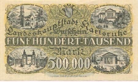 Karlsruhe - Stadt - 9.8.1923 - 500000 Mark 