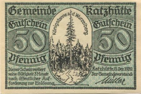 Katzhütte - Gemeinde - 15.12.1920 - 50 Pfennig 