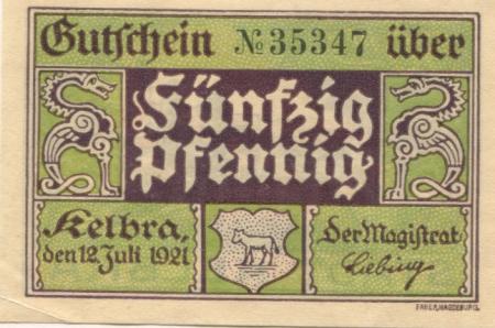 Kelbra - Stadt - 12.7.1921 - 50 Pfennig 