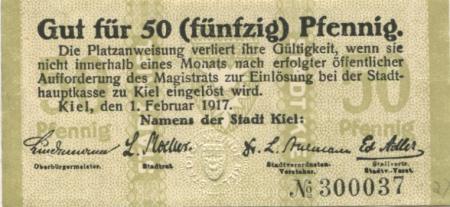 Kiel - Stadt - 1.2.1917 - 50 Pfennig 