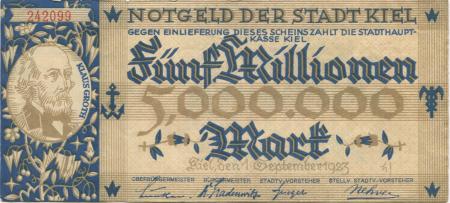 Kiel - Stadt - 1.9.1923 - 5 Millionen Mark 