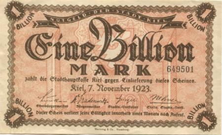 Kiel - Stadt - 7.11.1923 - 1 Billion Mark 