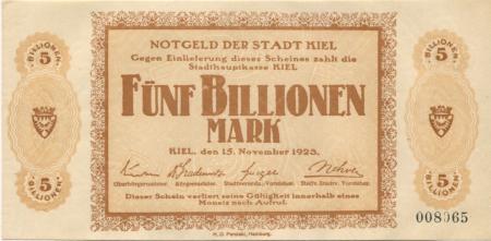 Kiel - Stadt - 15.11.1923 - 5 Billionen Mark 