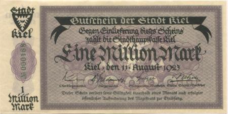 Kiel - Stadt - 11.8.1923 - 1 Million Mark 