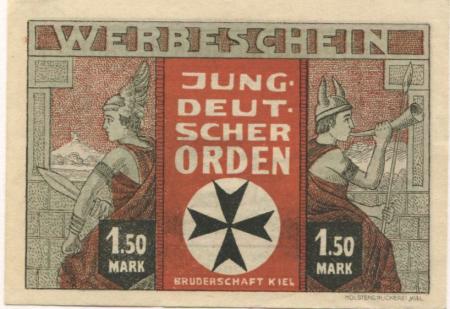 Kiel - Jungdeutscher Orden, Bruderschaft Kiel - -- - 1.50 Mark 