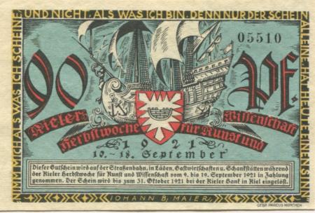 Kiel - Kieler Herbstwoche der Kunst und Wissenschaft (Veranstaltungs-Leitung) - 10.-18.9.1921 - 90 Pfennig 