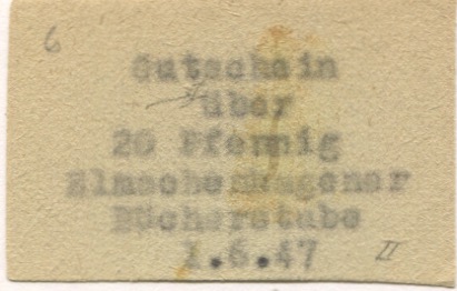 Kiel-Elmschenhagen - Elmschenhagener Bücherstube, Leihbücherei A. D. Meyer, Preetzer Chaussee 111 - 1.6.1947 - 20 Pfennig 
