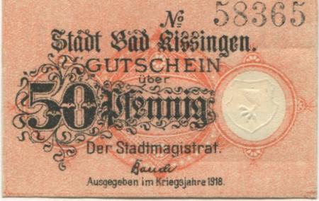 Kissingen (Bad) - Stadt - 1918 - 50 Pfennig 