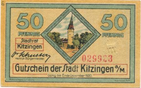 Kitzingen - Stadt - Ende Dezember 1920 - 50 Pfennig 