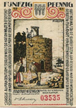 Kitzingen - Stadt - 1921 - 50 Pfennig 