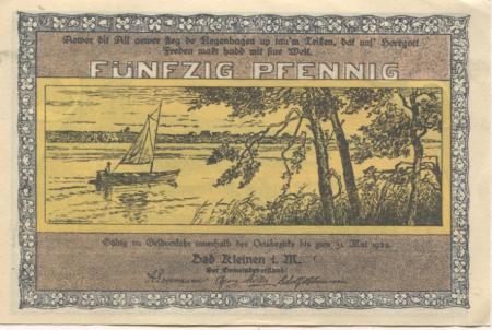 Kleinen (Bad) - Gemeinde - - 31.5.1922 - 50 Pfennig 