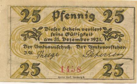 Klein-Nordende-Lieth - Gemeinde - - 31.12.1921 - 25 Pfennig 
