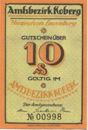 Koberg - Amtsbezirk - -- - 10 Pfennig 