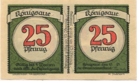Königsaue - Gemeinde - 10.6.1921 - 50 Pfennig 