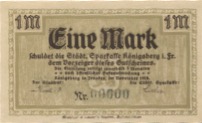 Königsberg - Stadt und Städtische Sparkasse - November 1918 - 1 Mark 