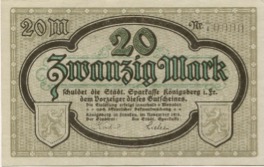 Königsberg - Stadt und Städtische Sparkasse - November 1918 - 20 Mark 