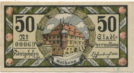 Königshofen - Stadt - 1.5.1919 - 1.1.1921 - 50 Pfennig 