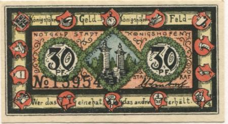 Königshofen - Stadt - 1.4.1921 - 30 Pfennig 