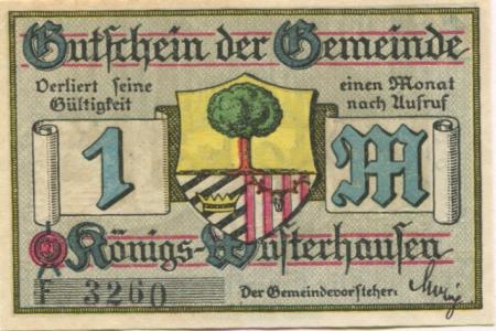 Königs Wusterhausen - Gemeinde - 13.12.1921 - 1 Mark 