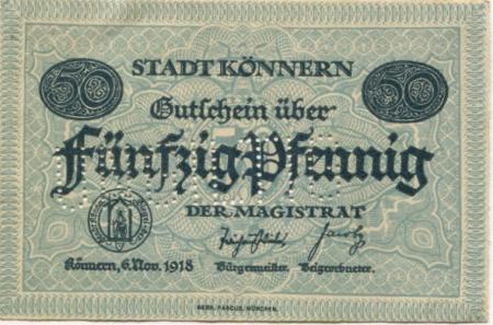Könnern - Stadt - 6.11.1918 - 50 Pfennig 