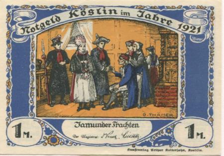 Köslin (heute: PL-Koszalin) - Stadt - 1921 - 1 Mark 
