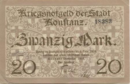 Konstanz - Stadt - November 1918 - 1.2.1919 - 20 Mark 