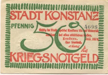 Konstanz - Stadt - Juli 1919 - 50 Pfennig 