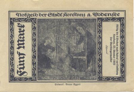 Konstanz - Stadt - 23.10.1922 - 5 Mark 