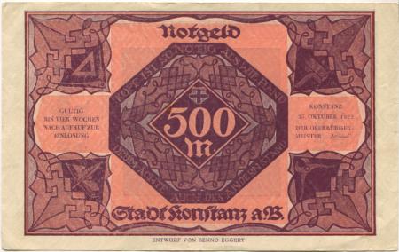 Konstanz - Stadt - 23.10.1922 - 500 Mark 