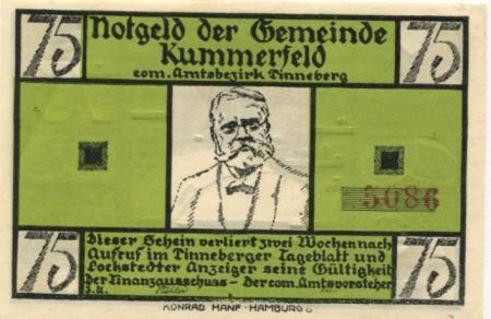 Kummerfeld - Gemeinde - -- - 75 Pfennig 