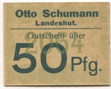 Landeshut (heute: PL-Kamienna Góra) - Schumann, Otto - -- - 50 Pfennig 
