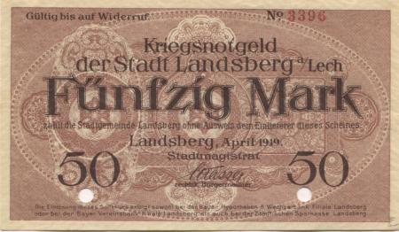 Landsberg - Stadt - April 1919 - 50 Mark 