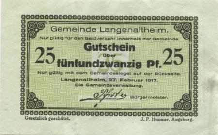 Langenaltheim - Gemeinde - 27.2.1917 - 25 Pfennig 