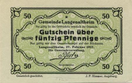Langenaltheim - Gemeinde - 27.2.1917 - 50 Pfennig 