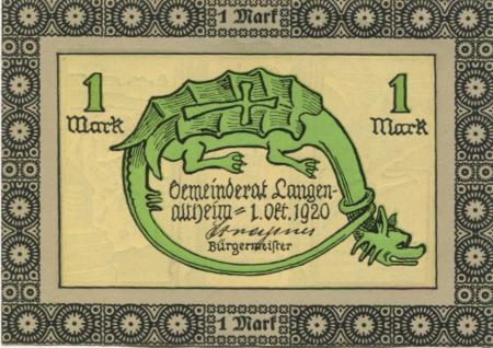 Langenaltheim - Gemeinde - 1.10.1920 - 1 Mark 