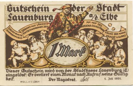 Lauenburg - Stadt - 1.7.1921 - 1 Mark 