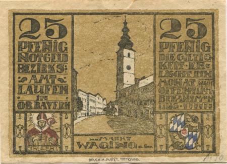 Laufen (und Tittmoning) - Bezirk - 1920 - 25 Pfennig 