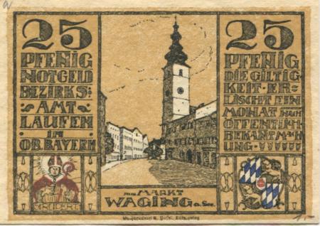 Laufen (und Tittmoning) - Bezirk - 1920 - 25 Pfennig 