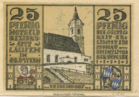 Laufen (und Tittmoning) - Bezirk - 1920 - 25 Pfennig 