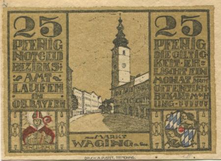 Laufen (und Tittmoning) - Bezirk - 1920 - 25 Pfennig 