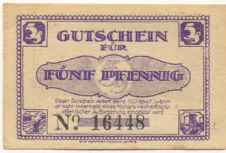 Lehrte - Stadt - 1.11.1921 - 5 Pfennig 