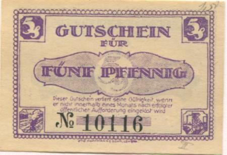 Lehrte - Stadt - 1.11.1921 - 5 Pfennig 