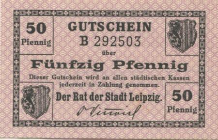 Leipzig - Stadt - 31.12.1918 - 50 Pfennig 