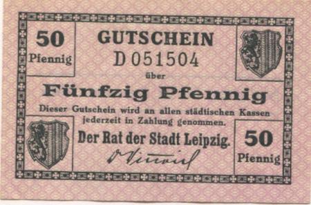 Leipzig - Stadt - - 31.12.1919 - 50 Pfennig 