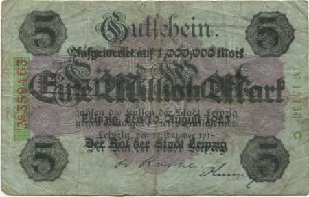 Leipzig - Stadt - 10.8.1923 - 1 Million Mark 