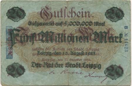 Leipzig - Stadt - 10.8.1923 - 5 Millionen Mark 