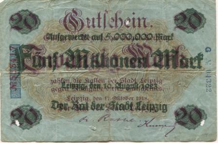 Leipzig - Stadt - 10.8.1923 - 5 Millionen Mark 