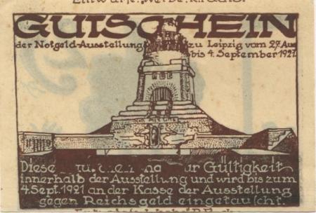 Leipzig - Notgeldausstellungs-Leitung - 27.8. - 4.9.1921 - 25 Pfennig 